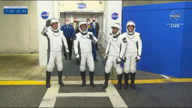 SpaceX Crew-3 pre-launch: Crew walks out and into Teslas