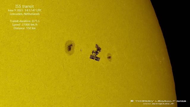 Space station transits sun during spacewalk in amazing footage from Earth