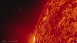 AWESOME! SUPER FAST UFO PASSES THE SUN MARCH 27 2013