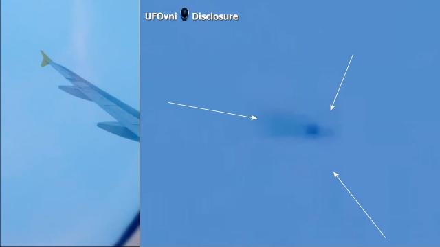 Weird "Black UFO" Filmed By An Air Passenger, August 30, 2021