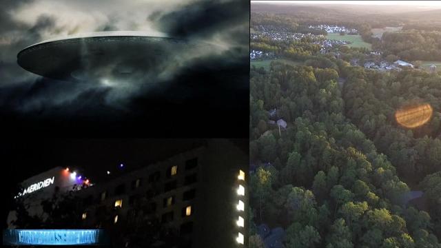 Massive 'UFO-Cloaked' La Meridian Hotel in Charlotte NC!! Biological UFO Drone? 2016