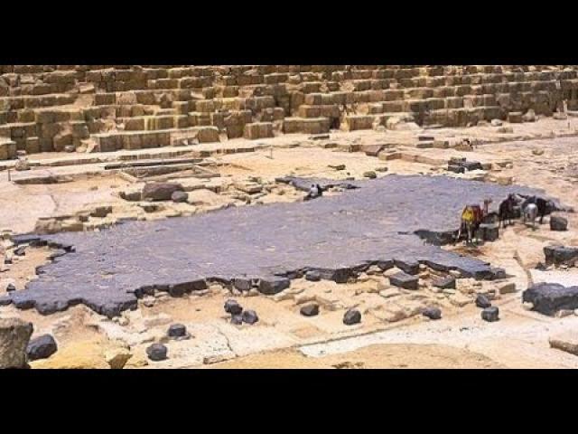 The Basalt floor of Khufu  upper temple, Giza, Egypt