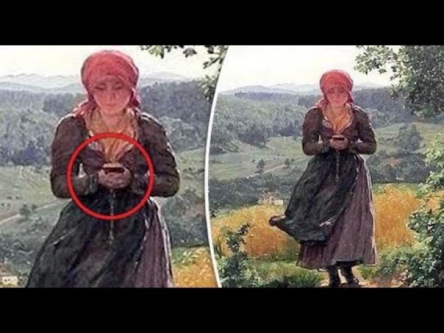Proof of time travel? Painting from 1850 shows woman ‘absorbed in smartphone’