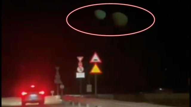 Massive moons or planetoid like objects filmed in the Dubai sky from many angles, locations