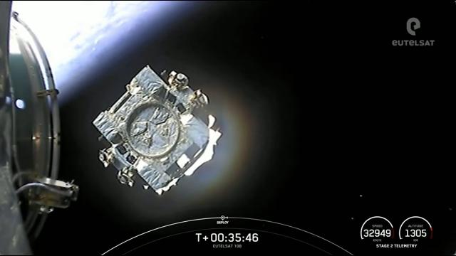 Watch SpaceX deploy Eutelsat 10B satellite in this view from space