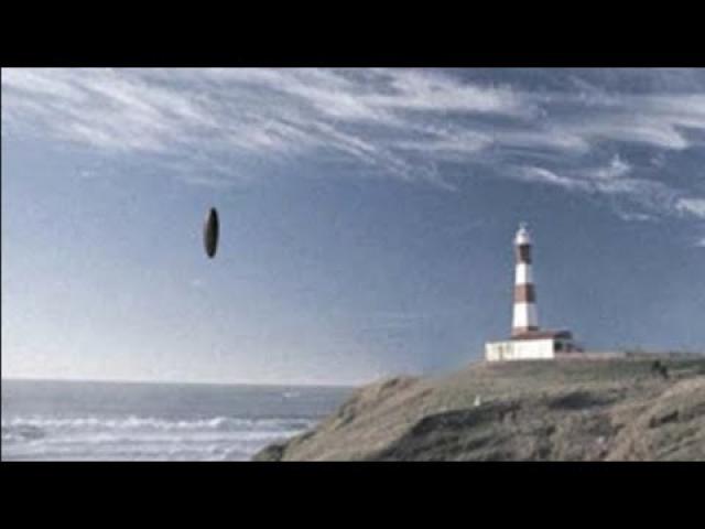 Black UFO floating over General Carrera Lake, Chile