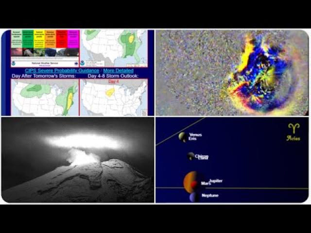 Mega-Giant Solar Explosions! lots of Severe WX the next 4 days! Popocateptl & Fuego Volcano Activity