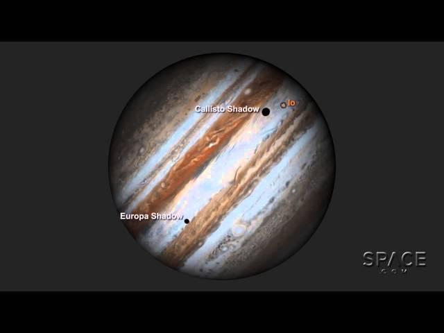 Hubble Scopes Out Three Moons Transiting Jupiter | Time-Lapse Video