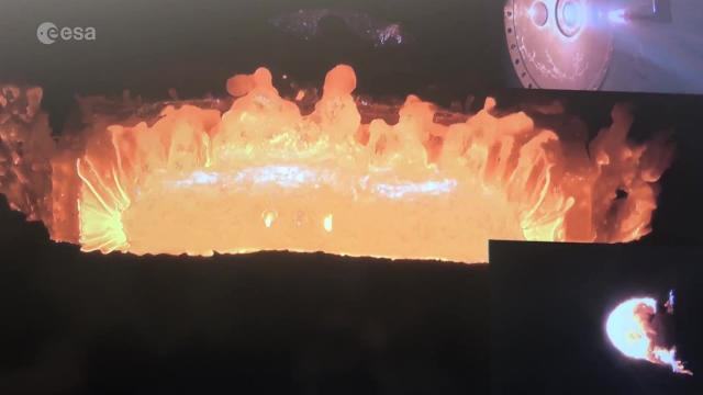 Watch Satellite Parts Melt in Plasma Wind Tunnel