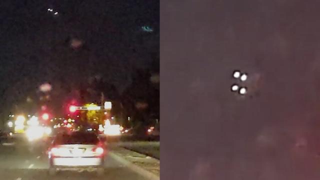Strange Square Formation of UFOs with Bright Lights over Albuquerque (New Mexico) - FindingUFO