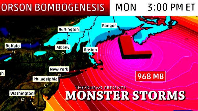 Monster Winter Storm Orson headed to East Coast USA. Bombogenesis!