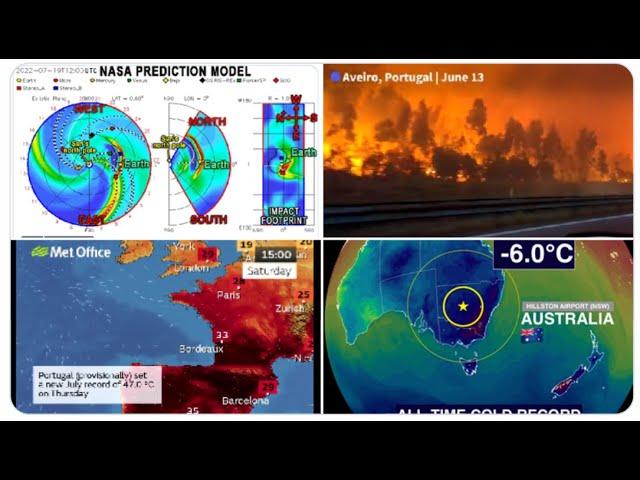 Europe Red Level Alert for a Dangerous Heatwave wave & Wildfires & a direct strike Solar Storm.