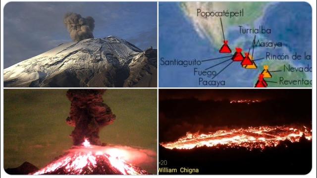 Major Volcano Activity out of Mexico & Central America! Pacaya! Colima! Popocateptl! Fuego!