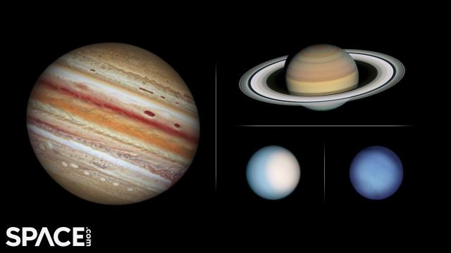 Watch the outer solar system planets spin in new Hubble footage