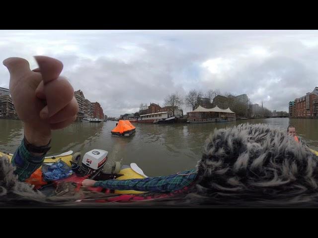 Underground Bristol by Boat WE DRAG A LIFERAFT IN! 360VR edition