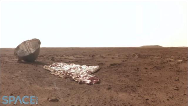 China's Mars rover snaps backshell & parachute closeups in latest pics