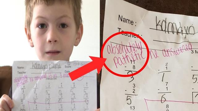 Outrage at teacher's comment on boy's maths homework as dad calls for her to be fired