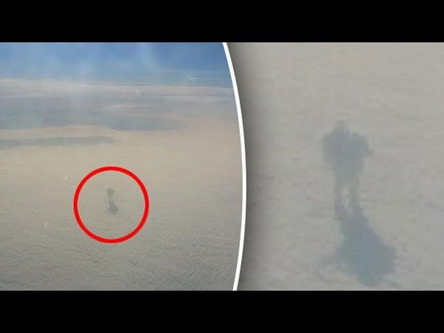 Giant Humanoid Shaped Figure Snapped Floating In Clouds