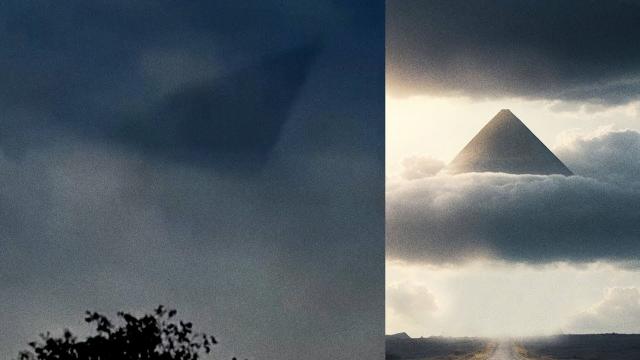Large triangular shape object #UFO spotted in the clouds, Netherlands, May 2023 ????