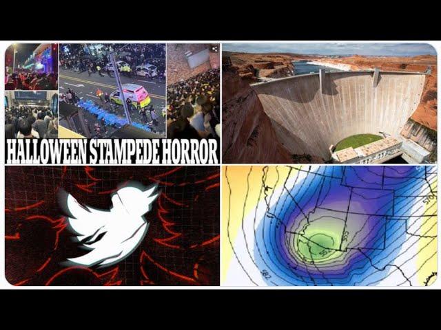 WTF! Real life Halloween Horror Stampede! Scary Dam Levels! Severe Weather Watch! & Twitter Hell*!