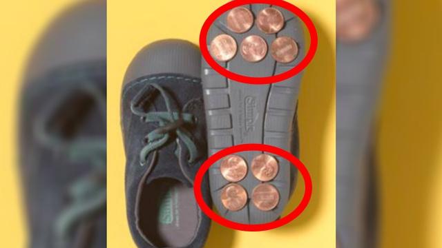 More And More Parents Are Now Gluing Pennies To The Bottoms Of Their Kids' Shoes