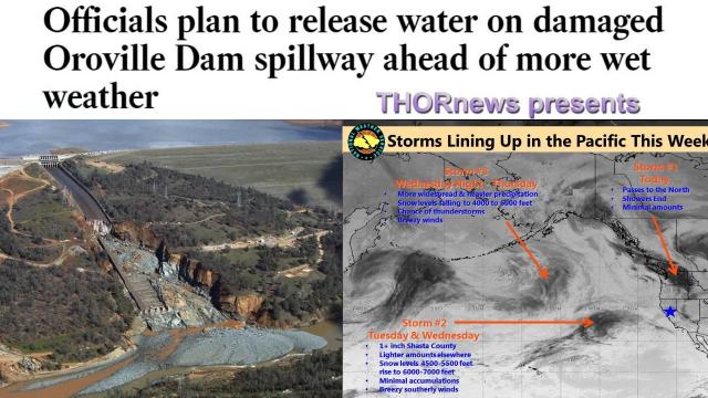 Officials plan to Release water on damaged Oroville Dam spillway ahead of more wet weather