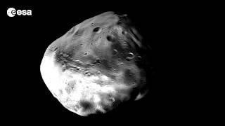 Mars Moon Phobos Fly-Around Created From Spacecraft Photos | Video