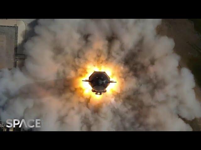 Wow! SpaceX Starship 24 overhead view is amazing during static-fire
