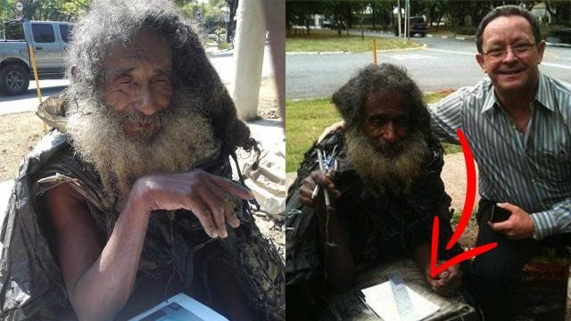 Woman Walks Past Homeless Man Every Day, Then He Hands Her A Note Revealing His True Identity