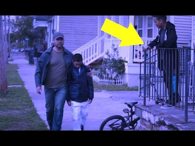 This Dad Goes Past the Gang Who Bully His Son Daily. Then You See What’s Under the Boy’s Coat