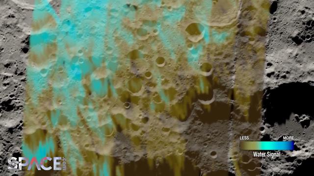 Water distribution near moon’s south pole mapped using NASA SOFIA data
