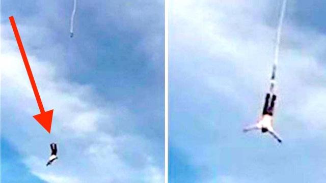 Woman Bungee Jumps Before Instructor Sees Mistake