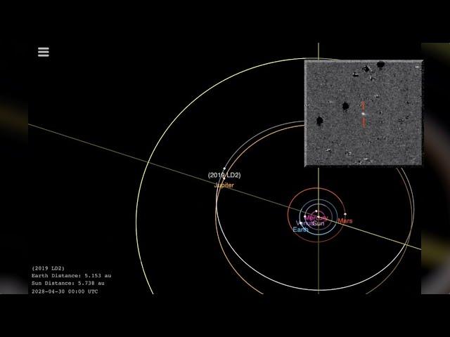 Jupiter Trojan asteroid has unusual comet-like tail - Orbit animation + Image