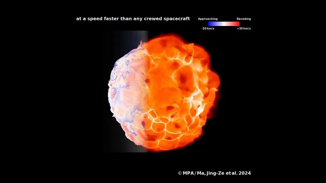 Red supergiant star Betelgeuse's boiling surface 'mimics' rotation in animation