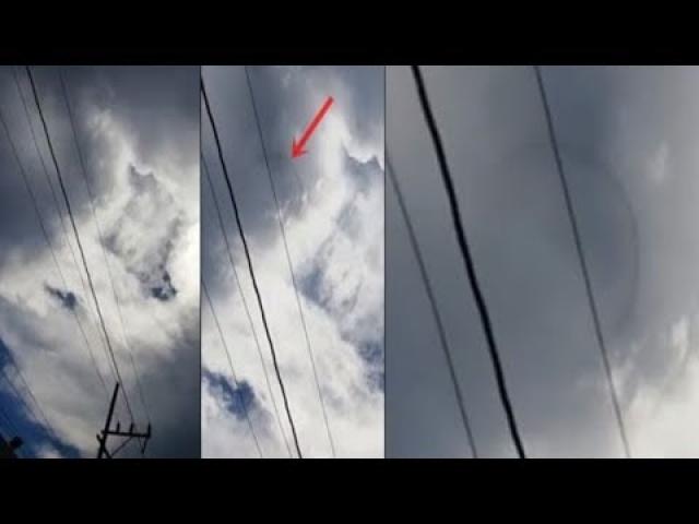 Strange ring shaped anomaly appears out of nowhere in sky over Ciénaga, Magdalena, Colombia