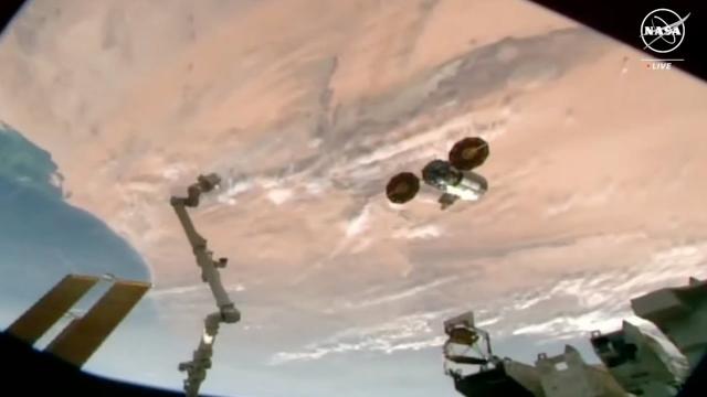 Cygnus cargo spacecraft undocks from ISS with fire experiment