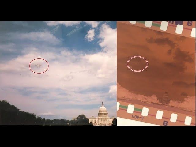 Old photo clearly shows a UFO flying over the Capitol in Washington DC