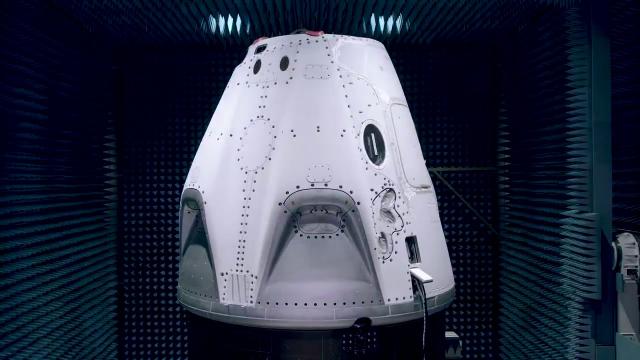 SpaceX Crew Dragon undergoes electromagnetic interference testing - Watch it spin!