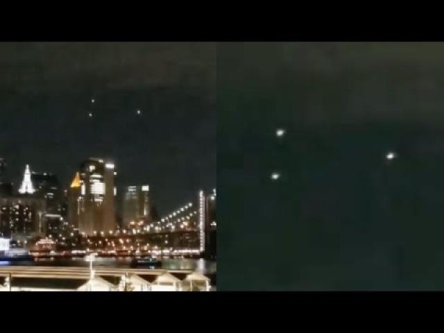 Three Strange Bright UFO "Orbs" Sighted From Brooklyn and Filmed Disappearing Facing New York City