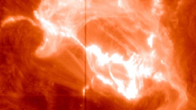 See an X1-class solar flare in this close-up view from NASA's IRIS mission