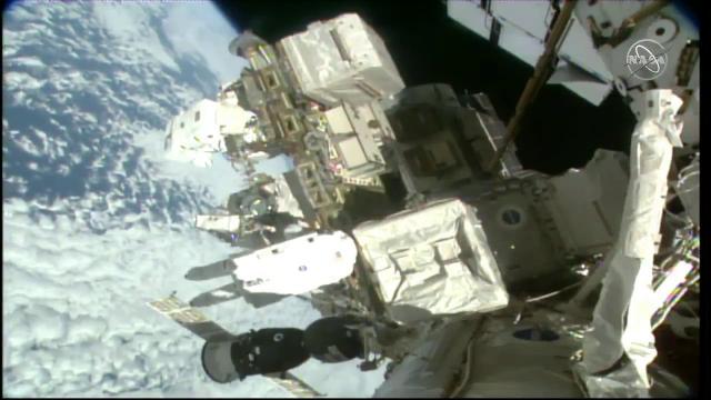 Spacewalkers Set Up Work Site Over Atlantic Ocean - EVA 53