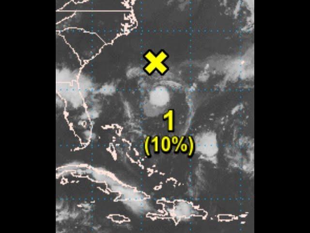 invest 97L designated by National Hurricane Center has 10% chance Development by Florida & Bermuda