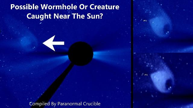 Possible Wormhole Or Alien Ship Caught Near The Sun?
