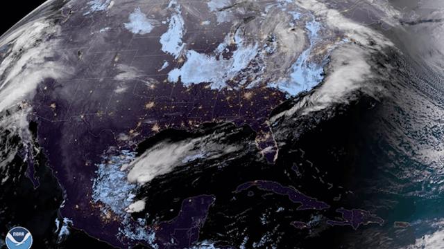 Nor'easter Seen From High Above - NOAA Satellite View