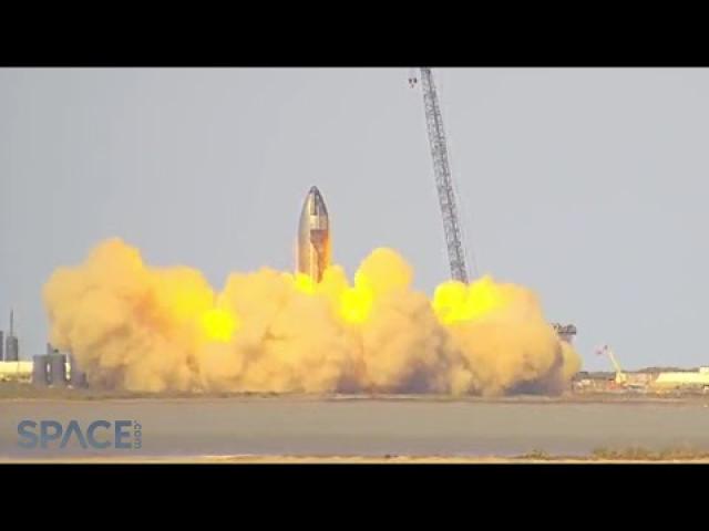 SpaceX Starship 24 static fire test seen from Rocket Ranch