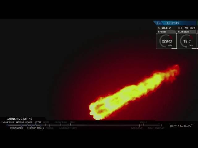 Blastoff! SpaceX Launches JCSAT-16 Communications Satellite | Video